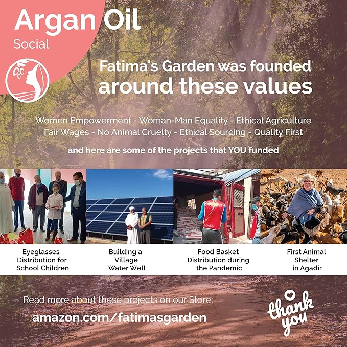 Fatima's Garden Rose Petal Argan Oil - Organic Anti-Aging Moisturizer, 150ml