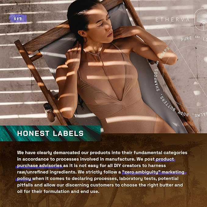 ETHERVA Tamanu Oil | No Chemicals | Natural Scent | Unrefined, Raw, Cold Pressed, Solidifies in Winter | Wild Grown Organic Indian Origin | DIY Face, Body, Scalp & Hair | Aluminium Bottle 20.9 Fl Oz