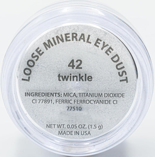 Twinkle White Silver Sparkle Metallic Single Loose Powder Eyeshadow; Vegan, Talc & Paraben Free, No Animal Testing & Cruelty Free