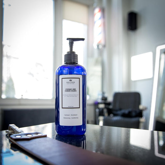 Beard Wash | Canadian Made by Skilled Artisan | Moisturizing and Soothing | 228 g (8oz) (Cognac and Cuban Cigars)