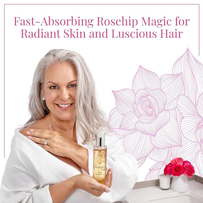 Maison 276 No. 8 Botaniques Multi-Purpose Moroccan Oil Moisturizer for Face, Body & Hair, After Bath & Shower Body Oil For Women & Men, Paraben Free, Sulfate Free, 4 Fl Oz