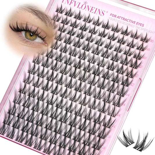 Wispy Lash Clusters Manga Cluster Eyelash Extensions Natural Fairy Eyelash Clusters 140Pcs Individual Lashes Clusters CC Curly Spiky Lash Extension by TNFVLONEINS