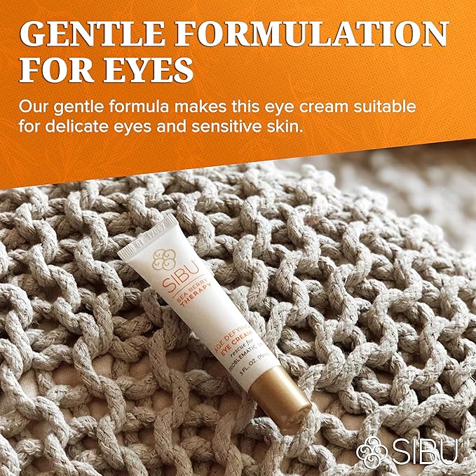 sibu Age-Defying Eye Cream, Made with Premium Himalayan Sea Buckthorn & Hyaluronic Acid (0.5 oz) – Smooths Eye Wrinkles & Reduces Puffiness