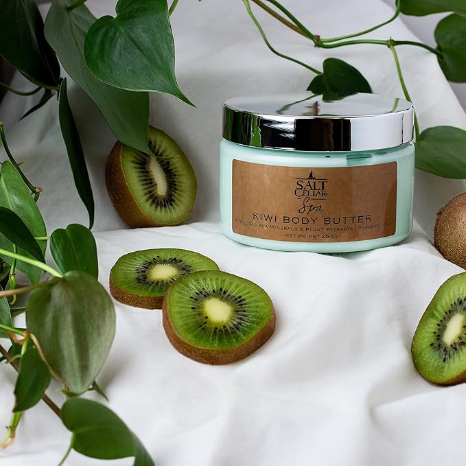 Salt Cellar Spa Kiwi Body Butter for Women, Made with Dead Sea Minerals, Shea Butter and Plant Extracts, Luxurious Skin Rejuvenation and Moisturization, Made in Israel, Cruelty-Free, Paraben Free
