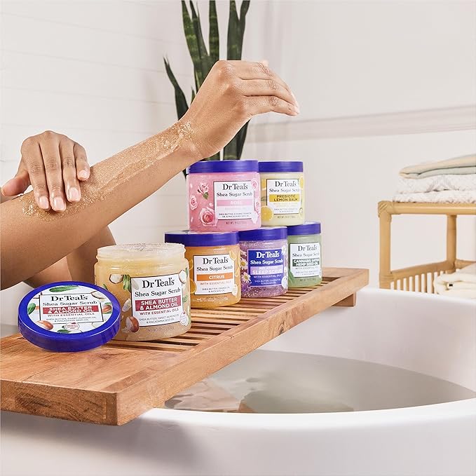 Dr Teal's Shea Sugar Sleep Scrub, with Melatonin, Lavender, & Essential Oils, 19oz (Pack of 3)