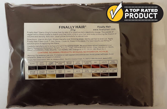 Hair Building Fibers - Dark Brown 50 Gram Refill for Existing Bottle. Hair Filler for Darkest Brown (No Red Hue)
