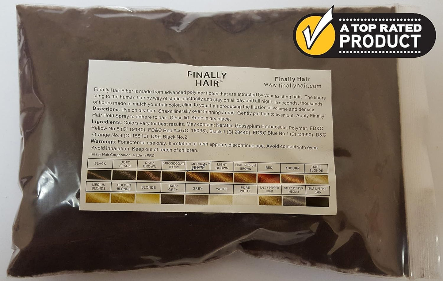 Finally Hair Building Fiber Refill 100 Grams Hair Loss Concealer by Finally Hair (Medium Brown)