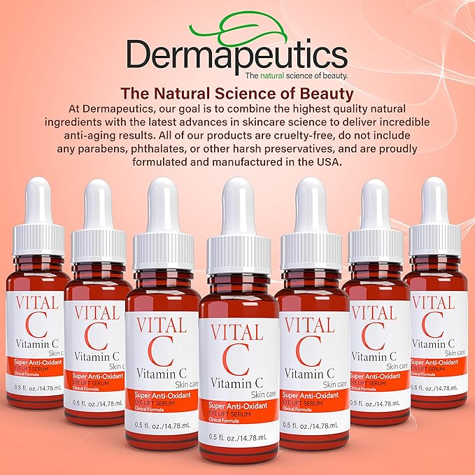 Vital C Vitamin C Serum for Eyes | Light Moisturizer | Skin Firming | Boosts Collagen | Vitamin C Skin Care Super Anti Oxidant Eye Lift Serum, 0.5 Fl Oz (2 Pack)