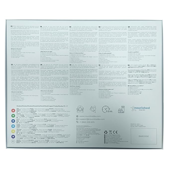 LED Light Therapy Face & Neck Mask - Facial Skin Care Device - 7 Colors Red & Blue - Rejuvenation, Anti-aging Product for Wrinkles