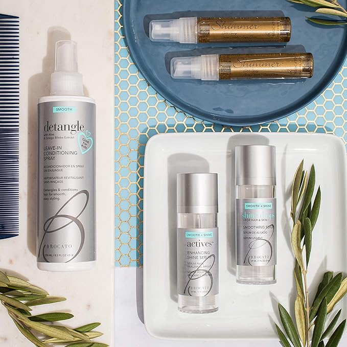 Brocato Detangle Leave In Conditioner Spray: Hair Detangler & Conditioning Spray for Women to Smooth Hair, Tame Frizz & Provide Sun & Heat Protection - Detangling Products for All Hair Types - 8.5 Oz