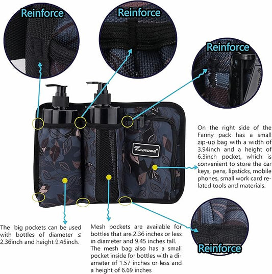 Massage Oil and Lotion Bottle Bag Holster for Massage Therapists (TH3KD-Ash Leaves)