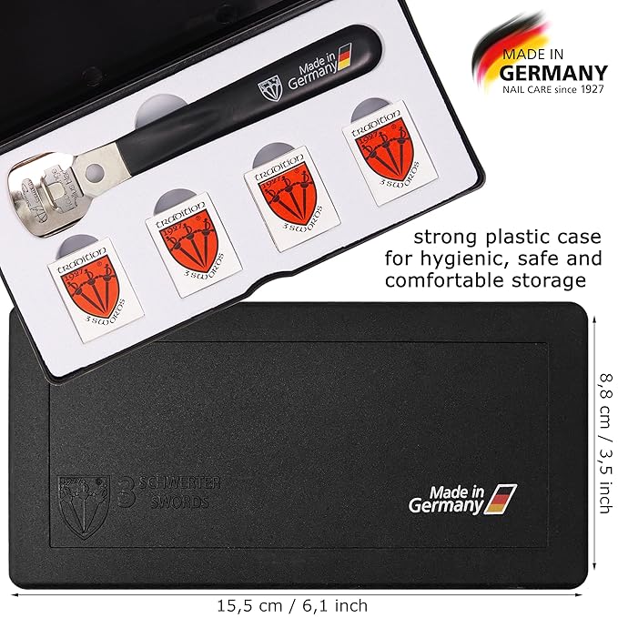 3 Swords Germany - Callus Remover Shaver Cutter Eliminator Razor with 40 Extra Sharp Refill Blades - Made in Solingen Germany