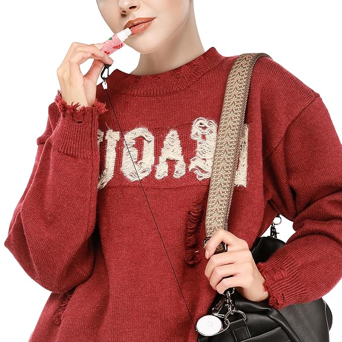 Keychain Chapstick Holder, Lip Balm Holder Lipstick Sleeve Pouch with Clip On, Elastic Lip Gloss Gifts for Friends (Plants, 3pcs)