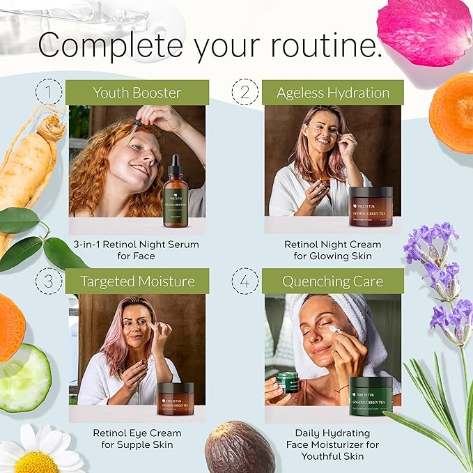 Tree To Tub Anti Aging Retinol, Vitamin C, Hyaluronic Acid Serum for Face & Wrinkles - Hydrating Facial Serum for Dry & Sensitive Skin, Night Serum for Women & Men w/Vitamin A, E, Glycolic Acid