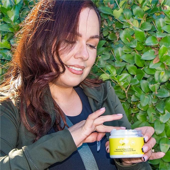 DERMA E Recover & Repair Deep Conditioning Treatment Mask - Argan Oil Hydrating Hair Mask Restores Dry, Damaged, Color Treated or Frizzy Hair, 5 Oz