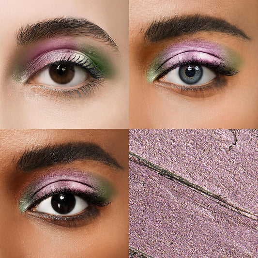 Cream Waterproof Hypoallergenic Eyeshadow Stick, long wear Metallic Glitter Matte Eye Shadow Pencil With Makeup Brush, Eye Brightener, 57 Pink Diamond Metallic