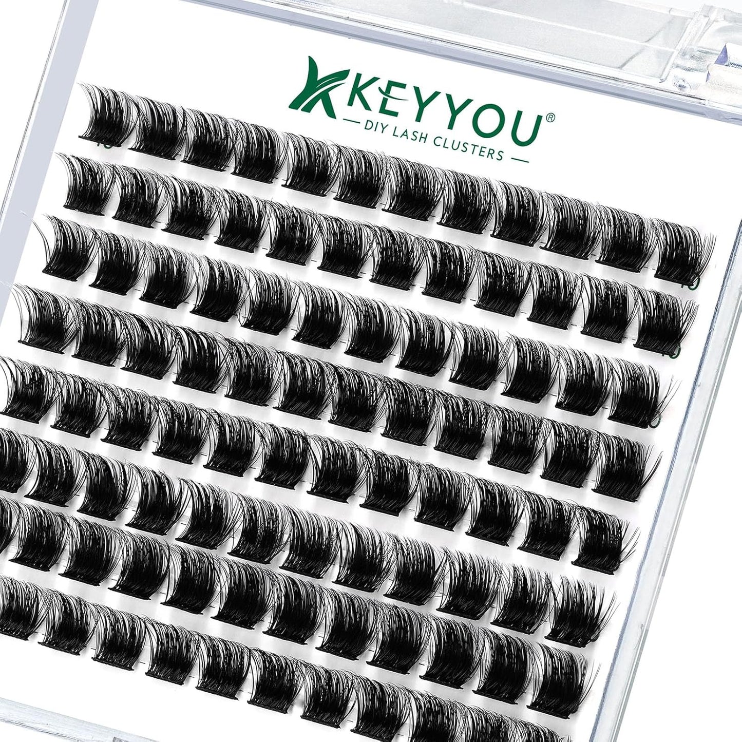 Lash Clusters 96 Pcs Cluster Lashes D Curl 10mm DIY Lash Extensions Eyelash Clusters KEYYOU Volume Wispy Individual Lashes Soft&Comfortable Easy DIY at Home(Y04,D-10mm)