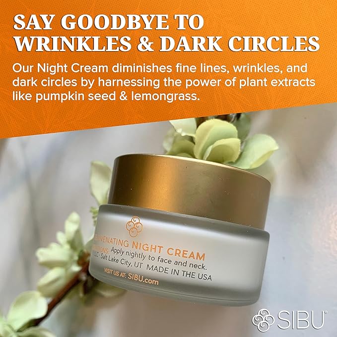 sibu Rejuvenating Night Cream (1 oz), Made With Premium Himalayan Sea Buckthorn & Hyaluronic Acid – Hydrates, Smooths Wrinkles, and Repairs Aging, Sun-Damaged Skin