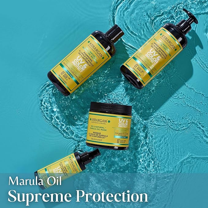 KERARGAN - UV & Color Protective Serum with Marula Oil for Dry and Colored Hair - Anti-Frizz, Smoothing, Moisturizing - Sulfate-Free, GMO-Free, Mineral Oil-Free - 3.38 Fl oz